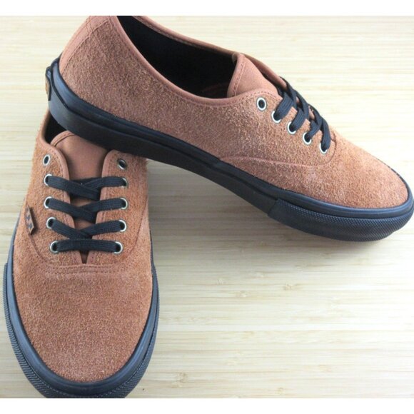 Vans Men's Skate Authentic Hairy Suede Black Rust Brown shoes Size 10 NIB - Picture 4 of 7